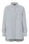 Pieces - Skjorte - Melia LS Loose Shirt - Bright White/Castor Gray