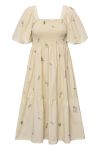 A-View - Kjole - Cheri Dress - Beige/Yellow 