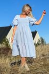 A-View - Kjole - Cheri Stripe Dress - Blue/White