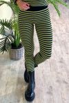 A-View - Leggings - Violet Knit Pant - Black/Green