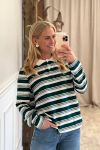A-View - Bluse - Nancy Polo Blouse - Green/off white
