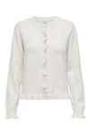 JDY - Cardigan - Letty L/S On Frill Cardigan - Cloud Dancer/Melange