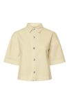 Pieces - Skjorte - Sky SS A-Shape Denim Top - French Vanilla