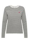 JDY - Bluse - Pisa L/S Print Top - Cloud Dancer/New Stripe Black Heart