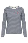 JDY - Bluse - Pisa L/S Print Top - Cloud Dancer/Sky Captain Stripes/BS Heart