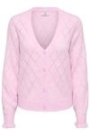JDY - Cardigan - Letty L/S V-Neck Struc Cardi - Pink Lady/Melange