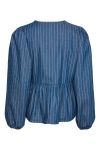 Pieces - Bluse - PC Amilda LS Tie top - Medium Blue Denim 
