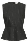 Gestuz - Top - GZadira peplum top - Dark grey melange