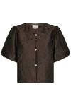 Neo Noir - Bluse - Aisa Brocade Blouse - Dark brown