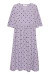 A-View - Kjole - Sassi Midi Dress - Purple With Black Dots