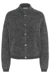 Gestuz - Cardigan - GZalpha lurex short cardigan - Charcoal melange with lurex