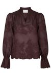 Neo Noir - Bluse - Amara Big Embroidery Blouse - Burgundy