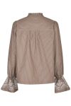 Neo Noir - Bluse - Amara Striped Emb Blouse - Camel