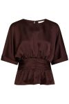 Neo Noir - Bluse - Annegret Heavy Sateen Blouse - Burgundy