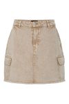 Pieces - Nederdel - Fay Mw Cargo Mini Denim Skirt - Sandshell