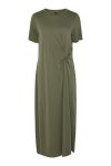 Pieces - Kjole - Anora SS O-Neck Knot Dress - Deep Lichen Green