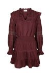 Neo Noir - Kjole - Aran S voile Dress - Burgundy