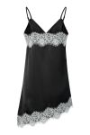 Pieces - Top - Ariel Assymetric Lace Top - Black White Lace (Levering midt april)