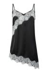 Pieces - Top - Ariel Assymetric Lace Top - Black White Lace (Levering midt april)