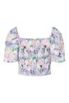 Pieces - Top - Arina SS SQ-Neck Smock Top - Lavender Flower