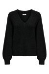 JDY - Strik - Jdyaspen Life L/S Lurex V-Neck Pull Knt - Black