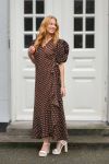 A-View - Kjole - Sinda Dot Dress - Brown With White Dots (Levering midt maj)