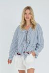 A-View - Bluse - Alize Blouse - Blue/White Stribe