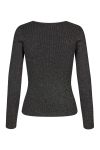 A-View - Lana Rib Lurex Blouse - Black Silver