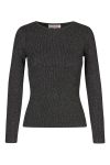 A-View - Lana Rib Lurex Blouse - Black Silver