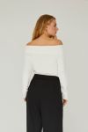 A-View - Bluse - Rib Offshoulder Blouse - Off White