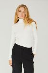 A-View - Bluse - Rib Rollneck Blouse - Off White
