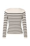 A-View - Bluse - Rib Stripe Knit Blouse - White/black