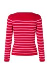 A-View - Bluse - Rib Stripe Knit Blouse - Rose/red