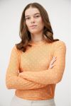 A-View - Bluse - Silke Mesh Blouse Orange - Orange