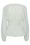 A-View - Bluse - Sille Stripe Blouse - Yellow w. Light Blue