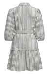 A-View - Kjole - Linen Stripe Dress - Army/White