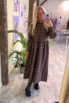 A-View - Kjole - Ocean Long Dress - Brown Check