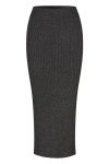 A-View - Nederdel - Felicity Rib Lurex Skirt - Black/Silver