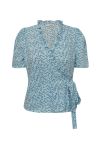 A-View - Bluse - Peony Wrap Blouse - Blue/white