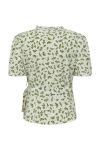 A-View - Bluse - Peony Wrap Blouse - White/green