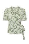 A-View - Bluse - Peony Wrap Blouse - White/green