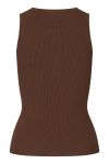 A-View - Top - Rib Knit Tank Top - Brown