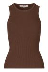 A-View - Top - Rib Knit Tank Top - Brown
