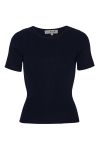 A-View - T-shirt - Rib Knit Short Sleeve Top - Black