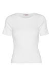 A-View - T-shirt - Rib Knit Short Sleeve Top - White