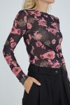 A-View - Bluse - Silke blouse - Black/Rosa