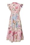 Y.A.S - Kjole - Messa CS Long Dress - Pristine W. Ballerina/Skyway (Levering midt maj)