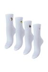 Pieces - Strømper - Molly Embroidery 4 pack socks  - Bright White Lemon/croissant/heart/coffee