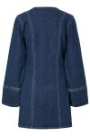 Pieces - Kjole - Flora LS Denim Dress - Dark Blue Denim