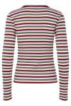 Pieces - Bluse - May LS Striped Top - Deep Lichen Green Beet red/xenon blue